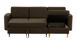 Elegance Corner Sofa Bed With Storage, brown - thumbnail 3