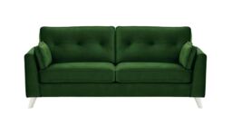 Magnus 3 Seater Sofa, dark green, Leg colour: white