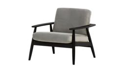 Demure Armchair, silver, Leg colour: black