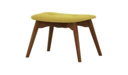 Ducon Footstool, yellow, Leg colour: dark oak