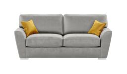 Majestic 3 Seater Sofa with Fitted Back Cushions, silver/mustard