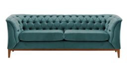 Chesterfield Modern 2,5 Seater Sofa Wood, navy blue, Leg colour: like oak - thumbnail 1