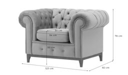 Chesterfield Grand Armchair, brown, Leg colour: aveo - thumbnail 1