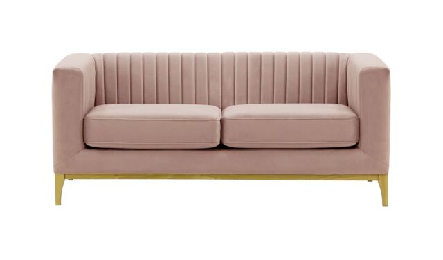 Slender Wood 2 Seater Sofa, V 33 - Rust, Leg colour: aveo - image 1