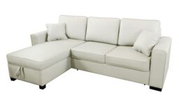Maxim Corner Sofa Bed With Storage, white