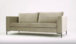 Gosena 3 Seater Sofa, olive green, Leg colour: chrome metal