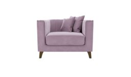 Barra Armchair, lilac, Leg colour: dark oak