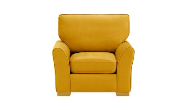 Serena Armchair, yellow, Leg colour: like oak - image 1