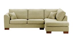 Avos Right Hand Corner Sofa Bed, mustard, Leg colour: white