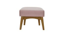 Hollis Footstool, lilac, Leg colour: dark oak