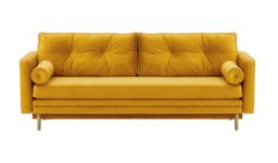 Mossa Sofa Bed with Storage, cream, Leg colour: dark oak