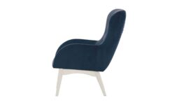 Hollis Wingback Chair, blue, Leg colour: white - thumbnail 3