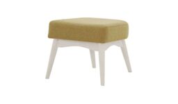 Savano Footstool, beige, Leg colour: white