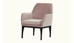 Beca Armchair with Wooden Legs, lilac, Leg colour: black - thumbnail 1