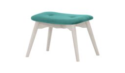 Ducon Velvet Footstool, light blue, Leg colour: white