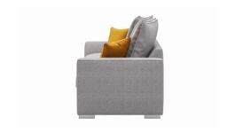 Majestic 3 Seater Sofa with Loose Back Cushions, light grey/mustard - thumbnail 3