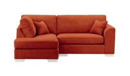 Avos Left Hand Corner Sofa, burnt orange, Leg colour: white