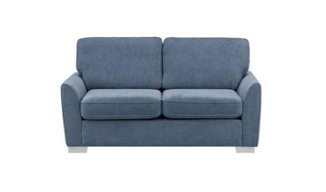 Newton 2 Seater Sofa, denim blue, Leg colour: white - image 1