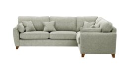 James Large Right Corner Sofa, mustard, Leg colour: white