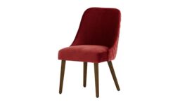 Albion Dining Chair with Stitching, dark red, Leg colour: dark oak