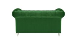 Chesterfield 2 Seater Sofa, dark green, Leg colour: white - thumbnail 2