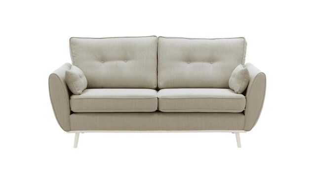 Zinola 3 Seater Sofa, beige, Leg colour: white - image 1