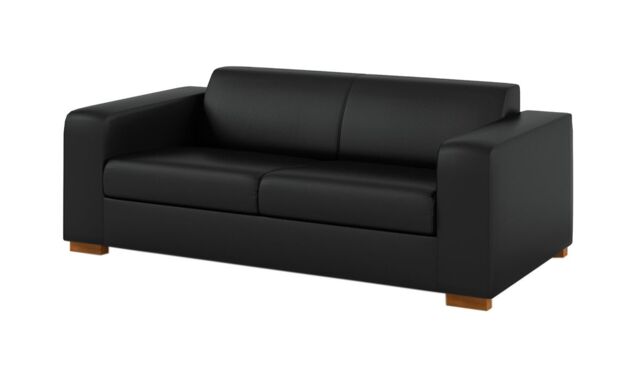 Gem 3 Seater Faux Leather Sofa, black
