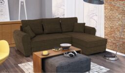 Nicea Corner Sofa Bed With Storage, brown - thumbnail 2