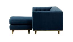 Vicenza Universal Corner Sofa, blue, Leg colour: wax black - thumbnail 3