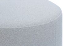 Zaz Large Round Pouffe, boucle light grey - thumbnail 3