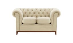 Chesterfield Wood 2-Seater Sofa, beige, Leg colour: aveo - thumbnail 1