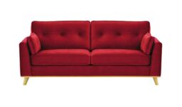 Farrow 3 Seater Sofa, dark red, Leg colour: like oak