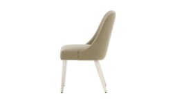 Albion Dining Chair, beige, Leg colour: white - thumbnail 3