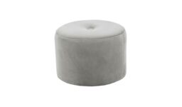 Flair Small Round Pouffe 1 Button, silver