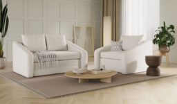 Alma 3 Seater Sofa Bed, boucle beige - thumbnail 3