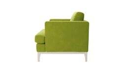 Scarlett Armchair, olive green, Leg colour: white - thumbnail 3