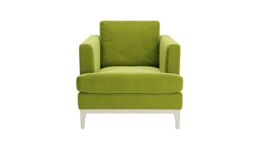 Scarlett Armchair, olive green, Leg colour: white - thumbnail 1