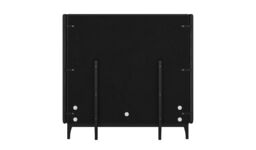 Diane 4ft Small Double Bed Frame with modern smooth wing headboard, black, Leg colour: black - thumbnail 3