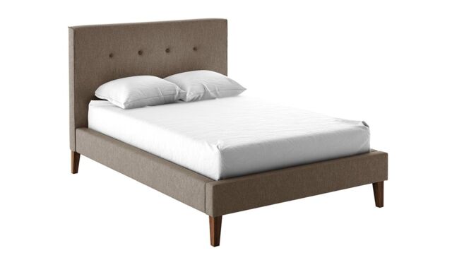 Inspire Upholstered Bed Frame, light brown - image 1