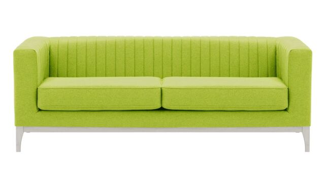 Slender Wood 3 Seater Sofa, lime, Leg colour: white - image 1