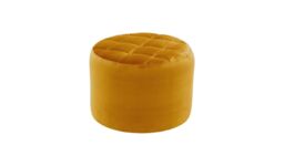 Flair Small Round Pouffe with Stitching, mustard