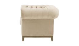 Chesterfield Grand Armchair, light beige, Leg colour: wax black - thumbnail 3