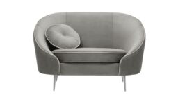 Kooper Armchair, silver, Leg colour: chrome metal