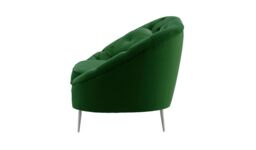 Kooper Armchair with quilting, dark green, Leg colour: chrome metal - thumbnail 3