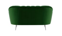 Kooper Armchair with quilting, dark green, Leg colour: chrome metal - thumbnail 2