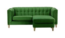 Sodre Universal Corner Sofa, lime, Leg colour: dark oak