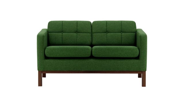 Normann 2 Seater Sofa, dark green, Leg colour: dark oak - image 1