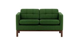 Normann 2 Seater Sofa, dark green, Leg colour: dark oak - thumbnail 1