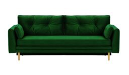 Magnus Sofa Bed with Storage, dark green, Leg colour: like oak