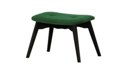 Ducon Velvet Footstool, green, Leg colour: black